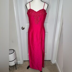 Vintage Karen Lawrence Maxi Beaded Strappy Dress